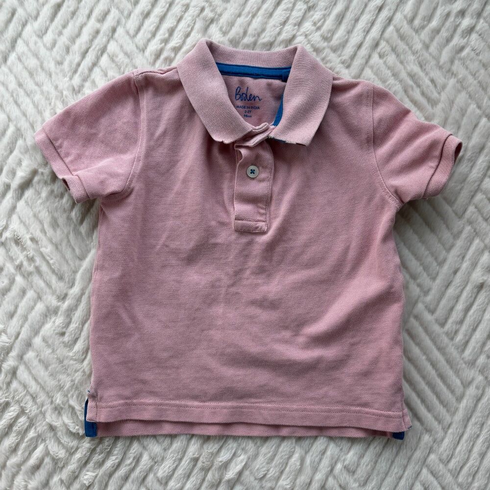 Boden Toddler Pink Polo Shirt 2-3Y Classic Cotton Short Sleeve Top